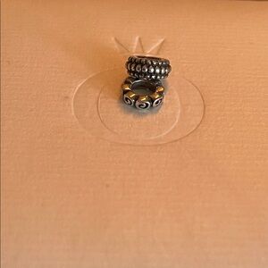 Silver Beaded and Swirl Charm Beads